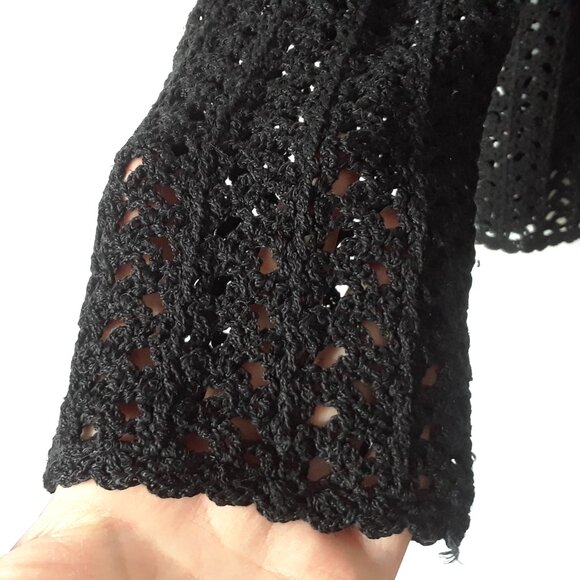 Liz Claiborne Silk Crochet Open Cardigan Top - Picture 4 of 9